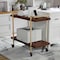 Martha Stewart Liam 2-Tier Walnut Mobile Wood Grain Office Storage and Printer Cart w/Polished Brass Frame NAN-JH-17107-BR-GLD-MS - alternate 1